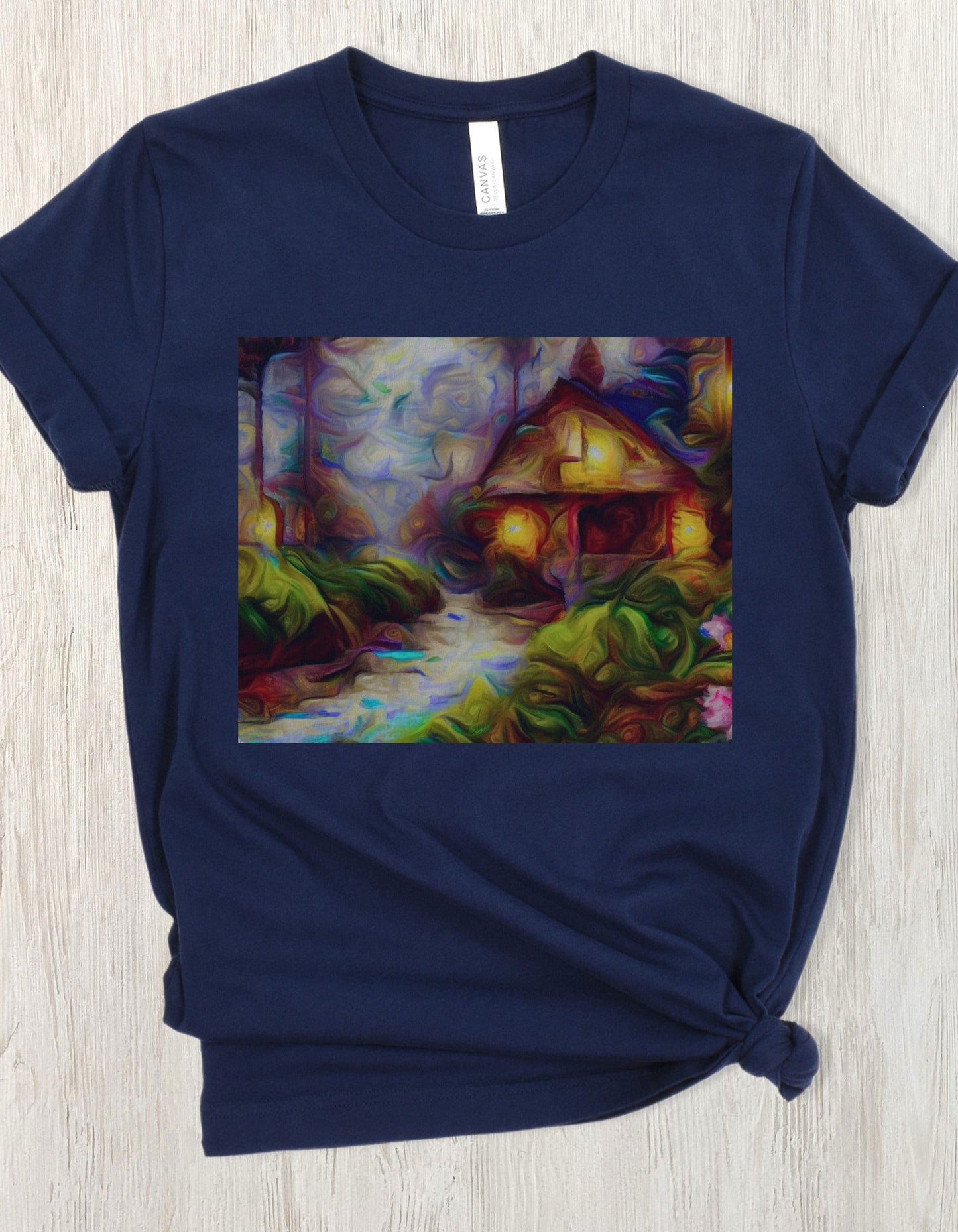 Cottage T-Shirt Cottage TShirt Cottagecore Shirt Forest Shirt Outdoor T-Shirt Outdoor Lover Tee Funky Artsy T Thomas Kinkade Art style
