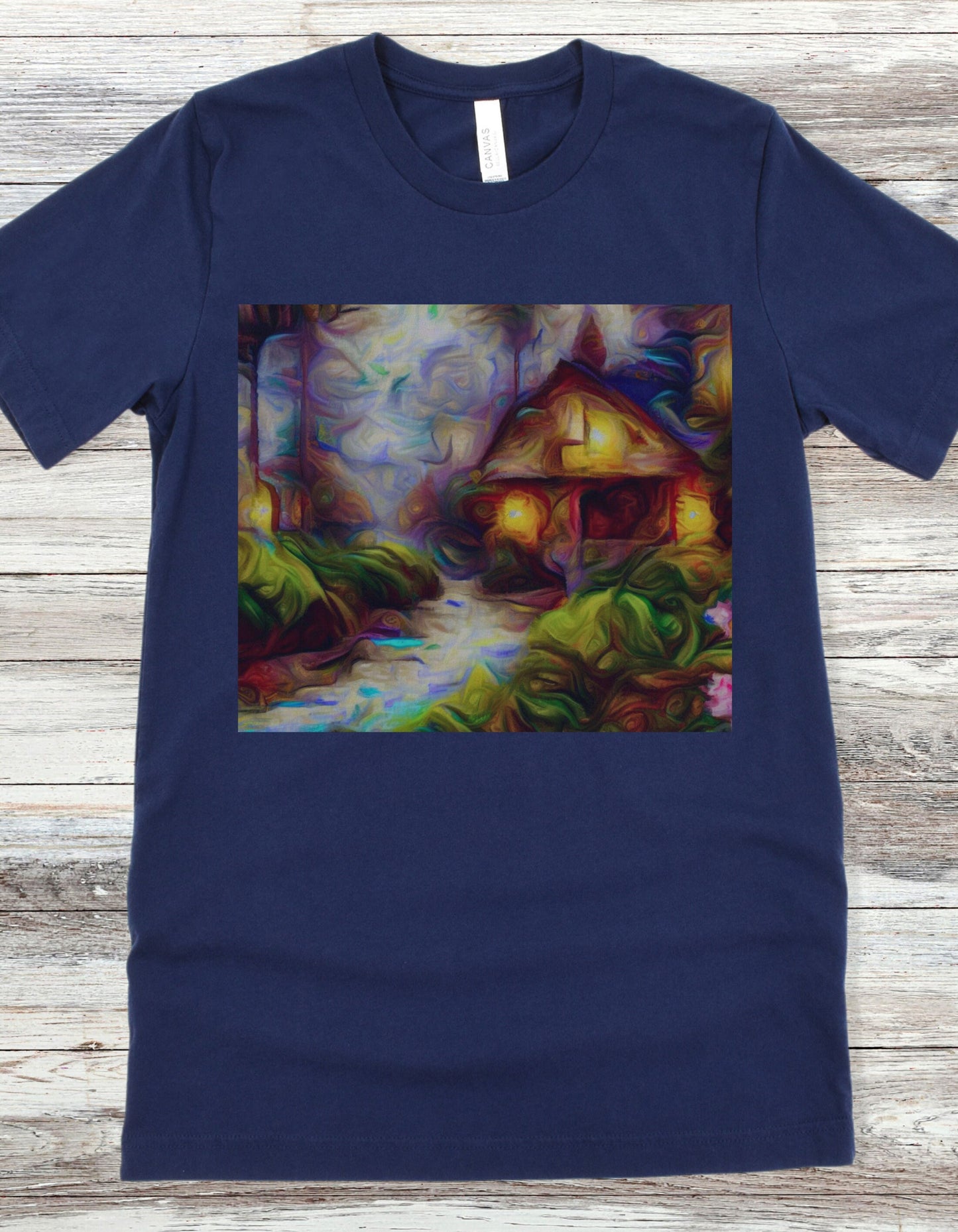 Cottage T-Shirt Cottage TShirt Cottagecore Shirt Forest Shirt Outdoor T-Shirt Outdoor Lover Tee Funky Artsy T Thomas Kinkade Art style
