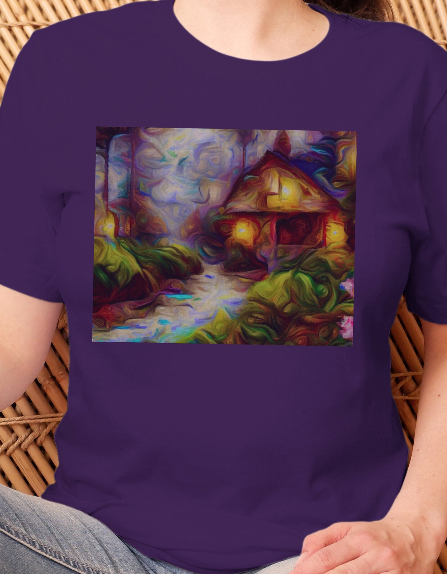 Cottage T-Shirt Cottage TShirt Cottagecore Shirt Forest Shirt Outdoor T-Shirt Outdoor Lover Tee Funky Artsy T Thomas Kinkade Art style