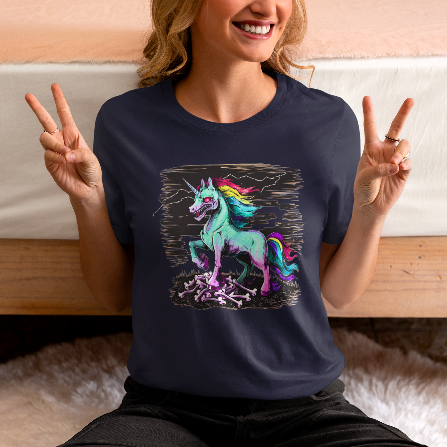 Zombie Unicorn T-Shirt Unisex Soft style Cotton T-Shirt