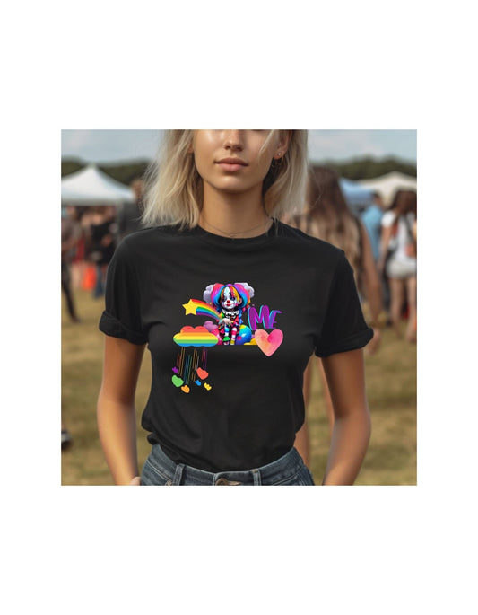 Sad Clown T- Shirt Funny Clown T Shirt  Rainbow Clown Shirt Cute Clown Tee Gift For Clown Lover Chibi Clown