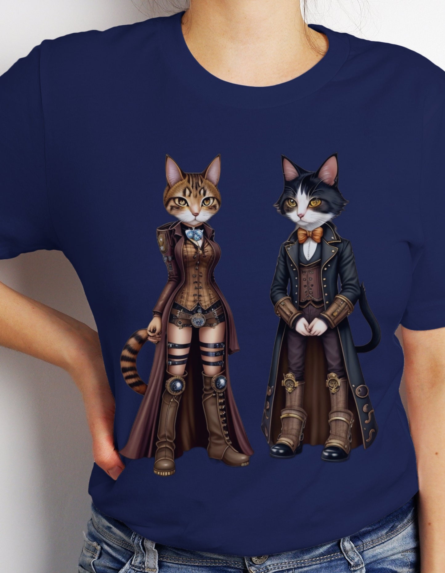 Steampunk Cat T-Shirt Steampunk Cat T Shirt Cat Lover Top Cat Mom Cat Dad Gift Animal Lover Shirt Shirt for Animal Lover Cute Cat Tee