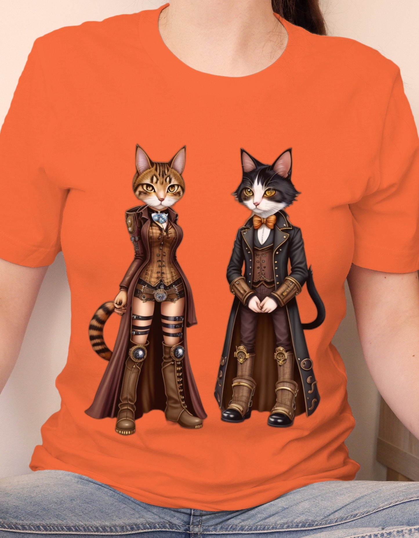 Steampunk Cat T-Shirt Steampunk Cat T Shirt Cat Lover Top Cat Mom Cat Dad Gift Animal Lover Shirt Shirt for Animal Lover Cute Cat Tee