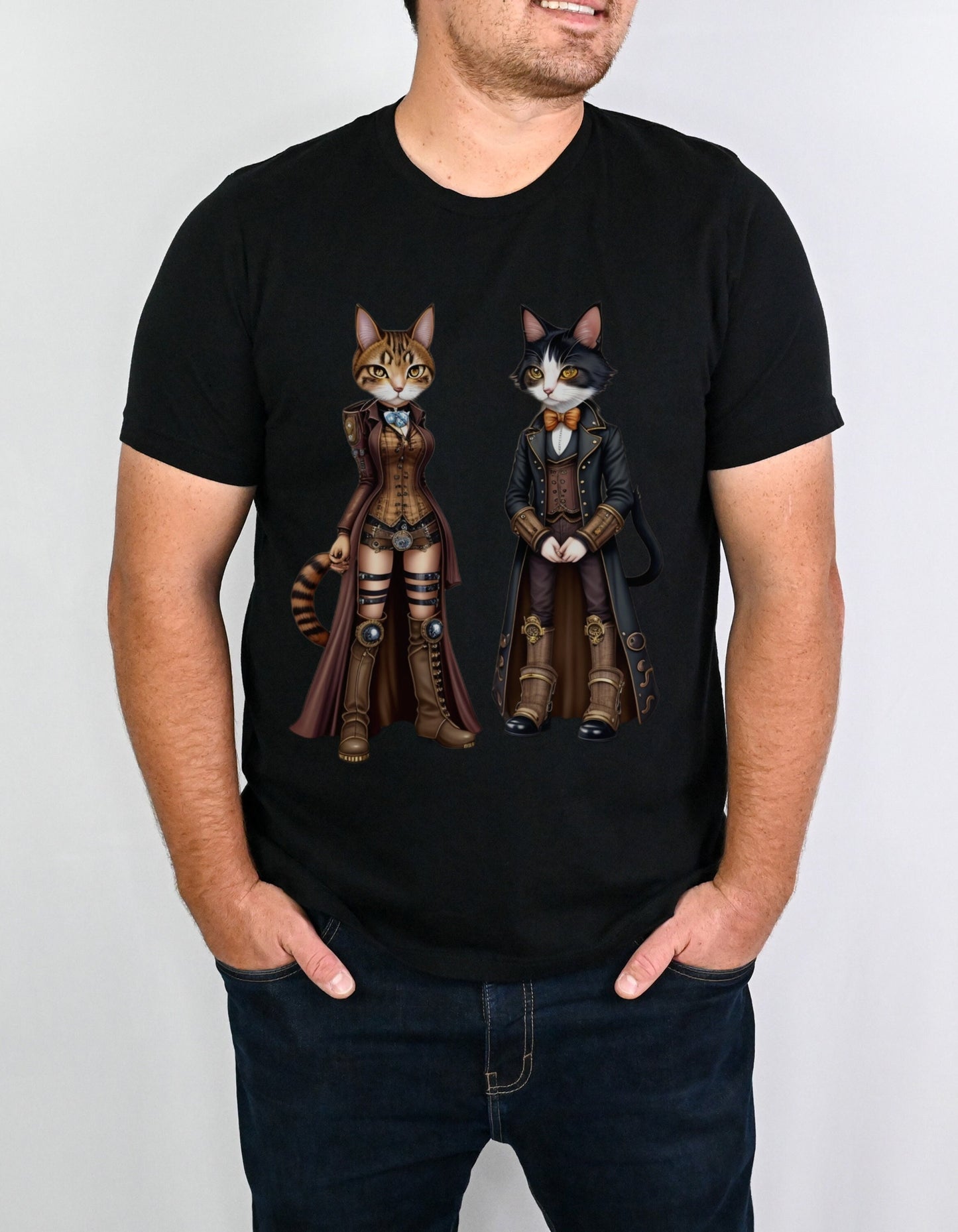 Steampunk Cat T-Shirt Steampunk Cat T Shirt Cat Lover Top Cat Mom Cat Dad Gift Animal Lover Shirt Shirt for Animal Lover Cute Cat Tee