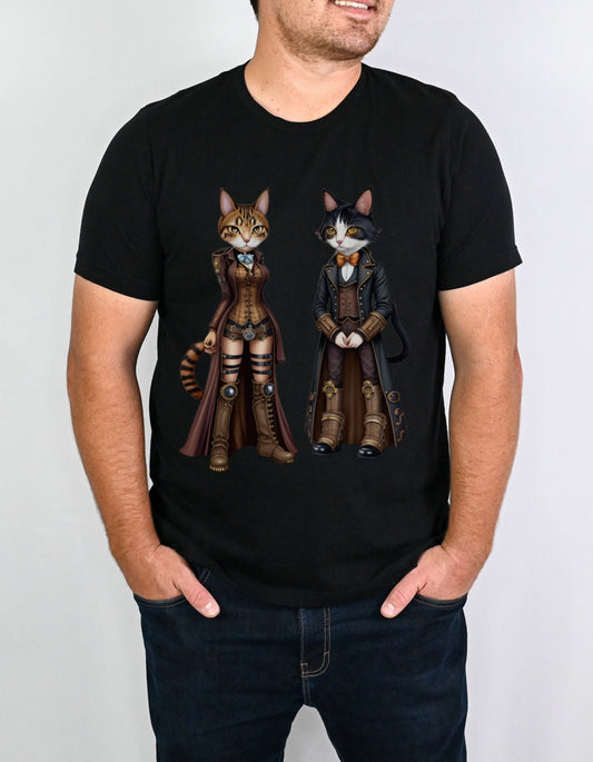 Steampunk Cat T-Shirt Steampunk Cat T Shirt Cat Lover Top Cat Mom Cat Dad Gift Animal Lover Shirt Shirt for Animal Lover Cute Cat Tee