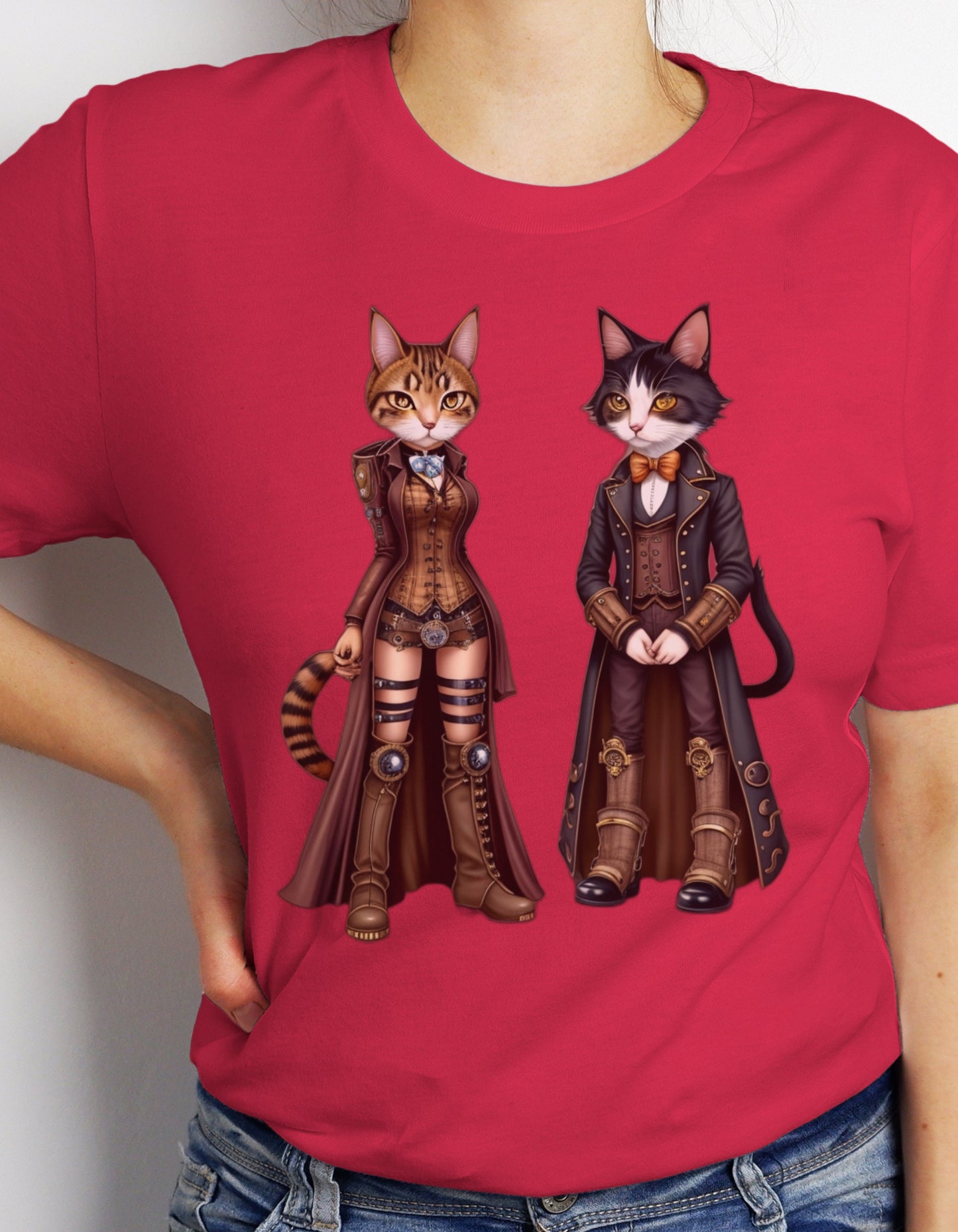 Steampunk Cat T-Shirt Steampunk Cat T Shirt Cat Lover Top Cat Mom Cat Dad Gift Animal Lover Shirt Shirt for Animal Lover Cute Cat Tee