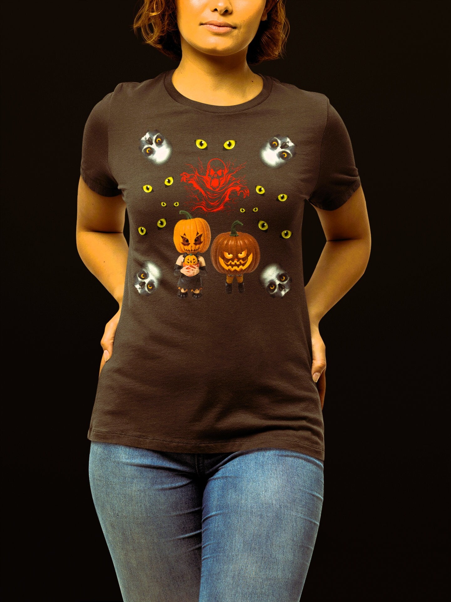 Pumpkin T-Shirt Pumpkin T Shirt Skull T-Shirt Skull Lover T Shirt Halloween T-Shirt Halloween Shirt Spooky Shirt Creepy Skull Shirt