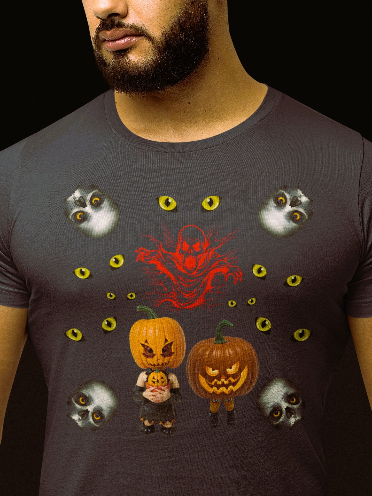 Pumpkin T-Shirt Pumpkin T Shirt Skull T-Shirt Skull Lover T Shirt Halloween T-Shirt Halloween Shirt Spooky Shirt Creepy Skull Shirt