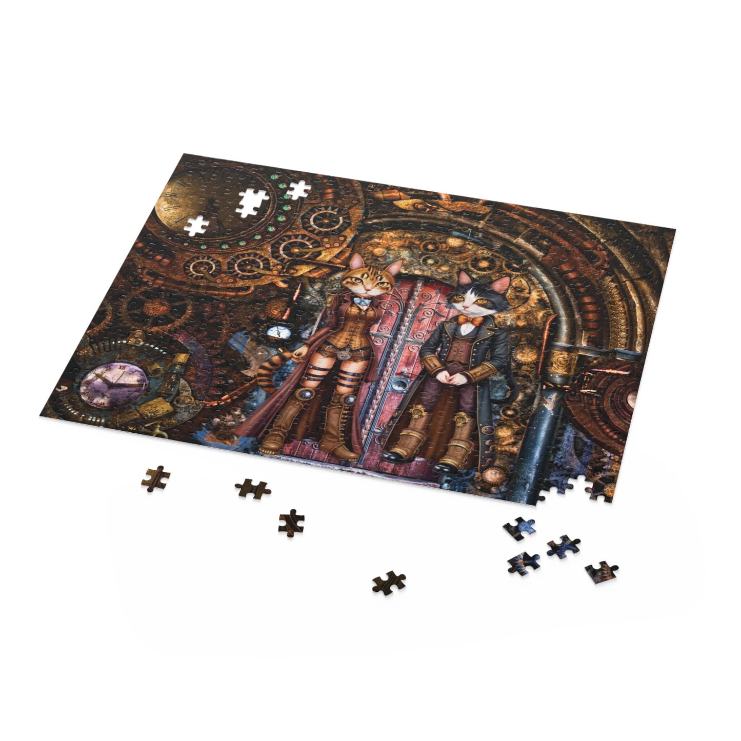 Steampunk Cat Puzzle (120, 252, 500-Piece)