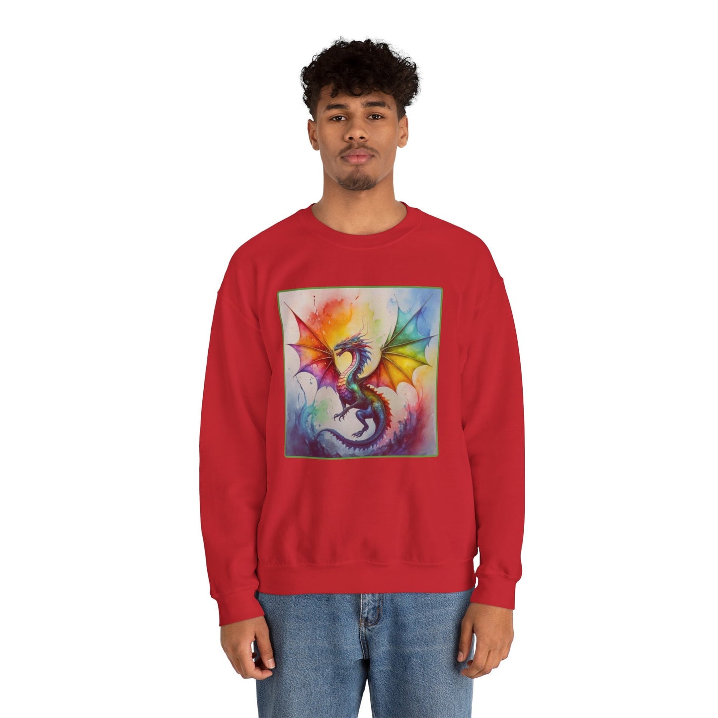 Dragon Sweatshirt  Rainbow Dragon Sweatshirt  Unisex Shirt Color Splash Sweatshirt