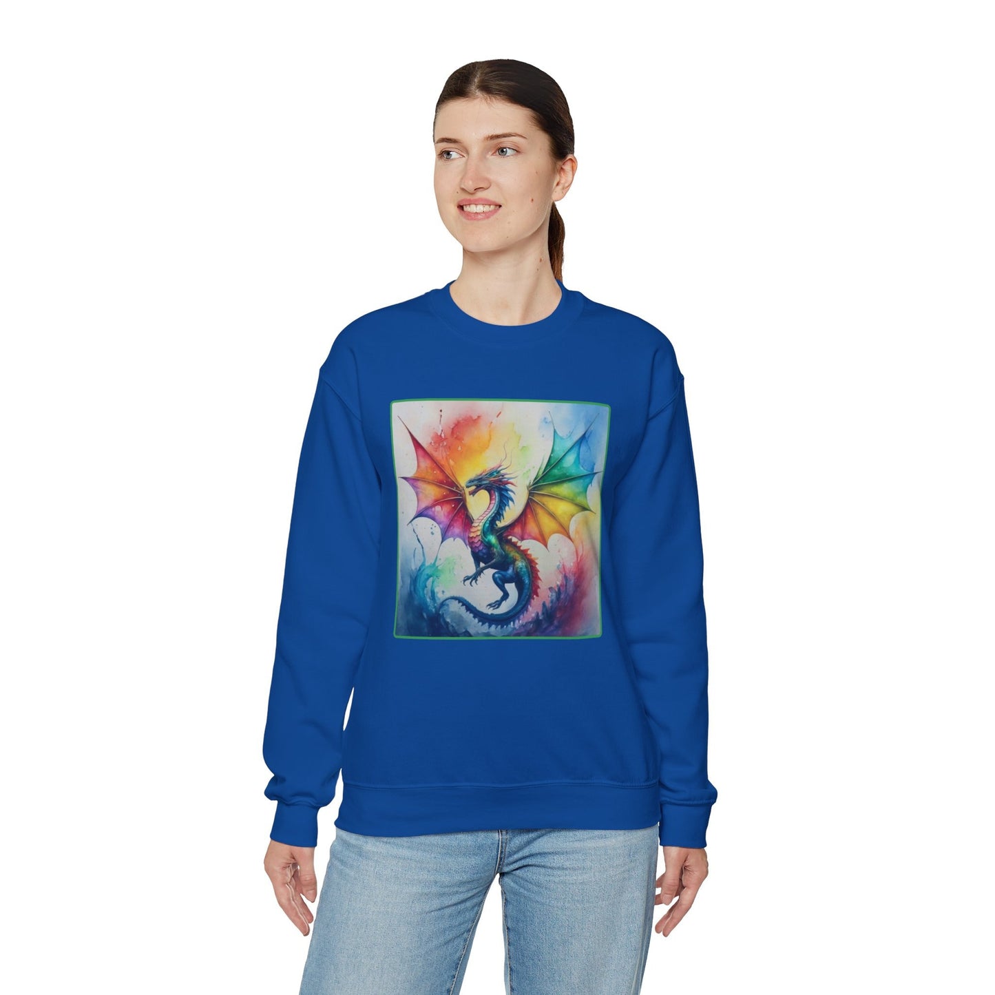 Dragon Sweatshirt  Rainbow Dragon Sweatshirt  Unisex Shirt Color Splash Sweatshirt