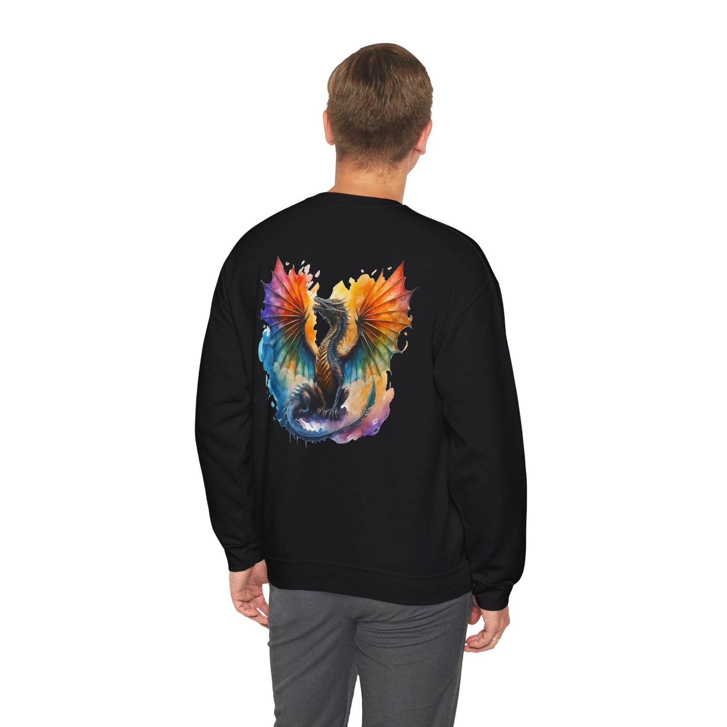 Dragon Sweatshirt  Rainbow Dragon Sweatshirt  Unisex Shirt Color Splash Sweatshirt