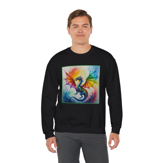 Dragon Sweatshirt  Rainbow Dragon Sweatshirt  Unisex Shirt Color Splash Sweatshirt