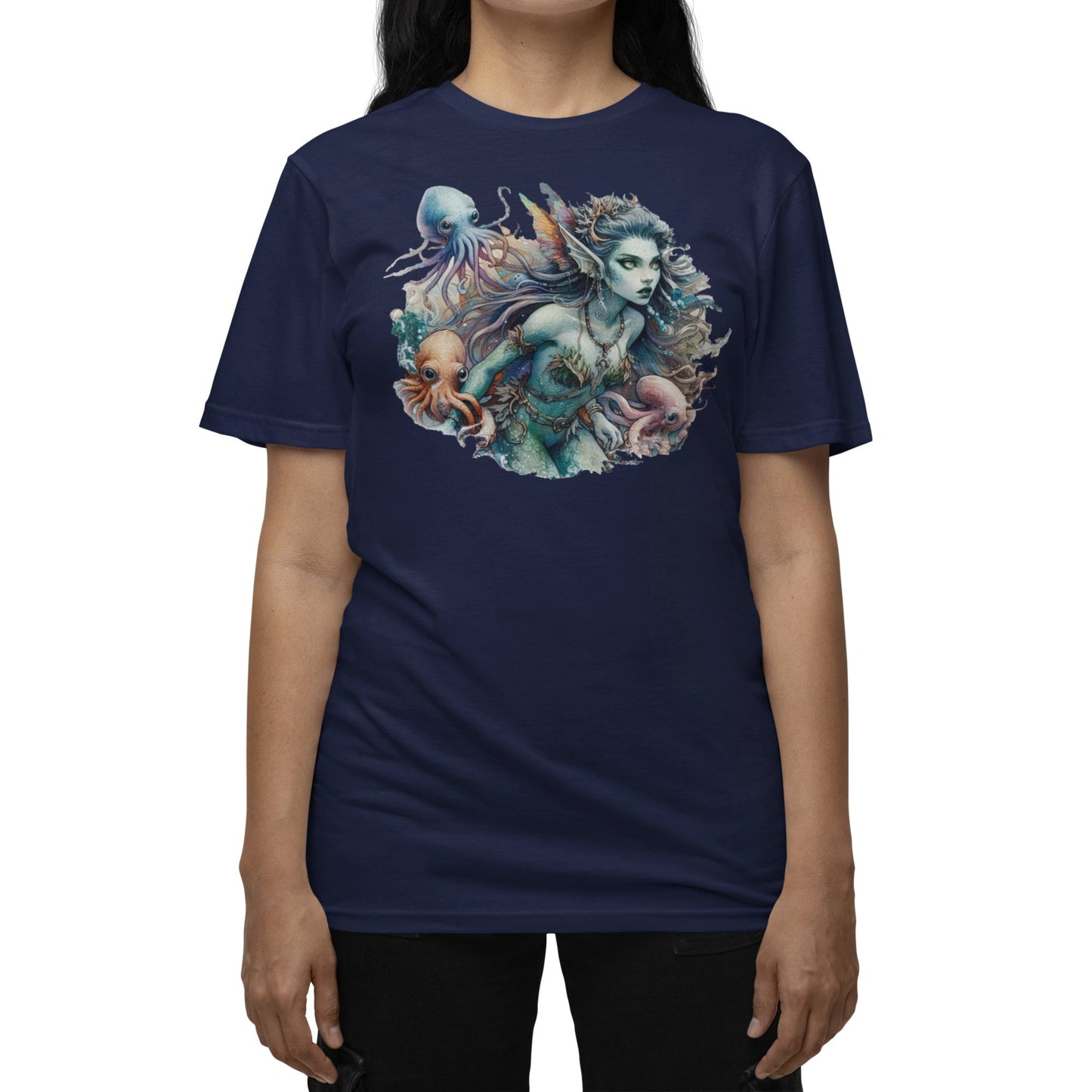 Elfcore Ocean Tee - Dive into Fantasy!  Unisex Elf Lover Shirt for Aquatic Adventures. #ElfcoreFashion #OceanLoverTee"