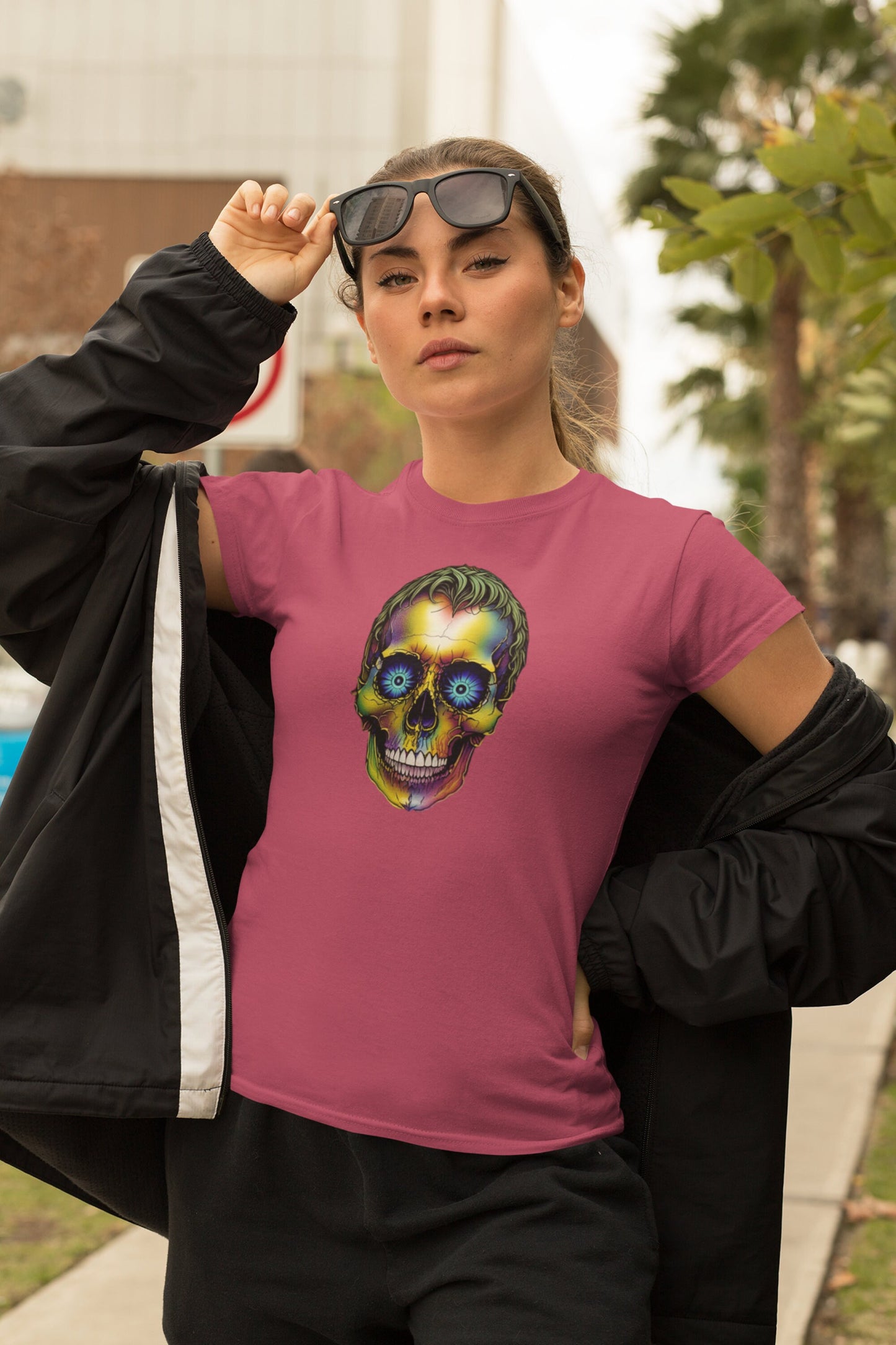 Skull T-Shirt Goth T Shirt Gothic TEE  Gift For Gothic People  Goth Shirt  Funny Skull TShirt  Skeleton Lover Gift Rainbow Skull Top