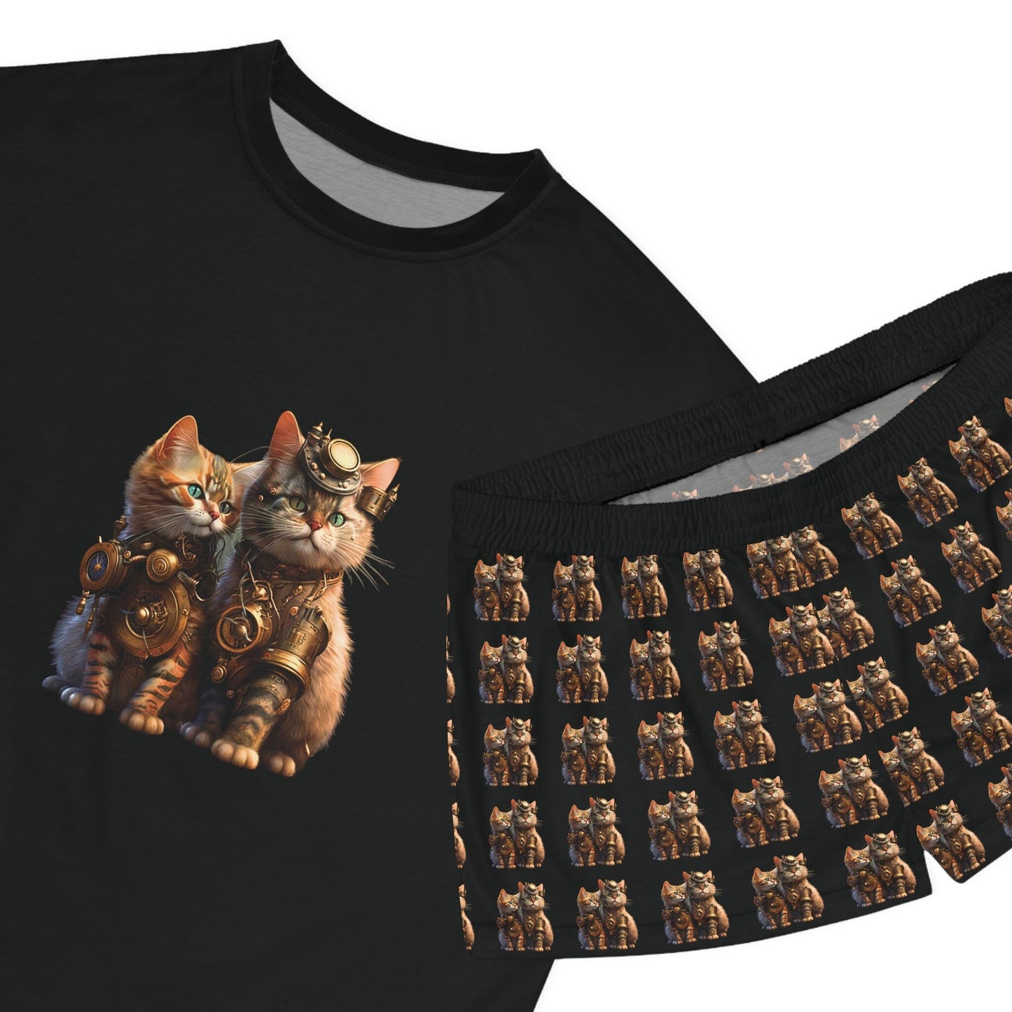 Steampunk Cat Pajama Cute Cat PJ  SteamPunk Cats Gifts For Cat Lover Cat people TEE Gift For Cat Mom Cute PJ Cute Cat Gift Women's Pajama