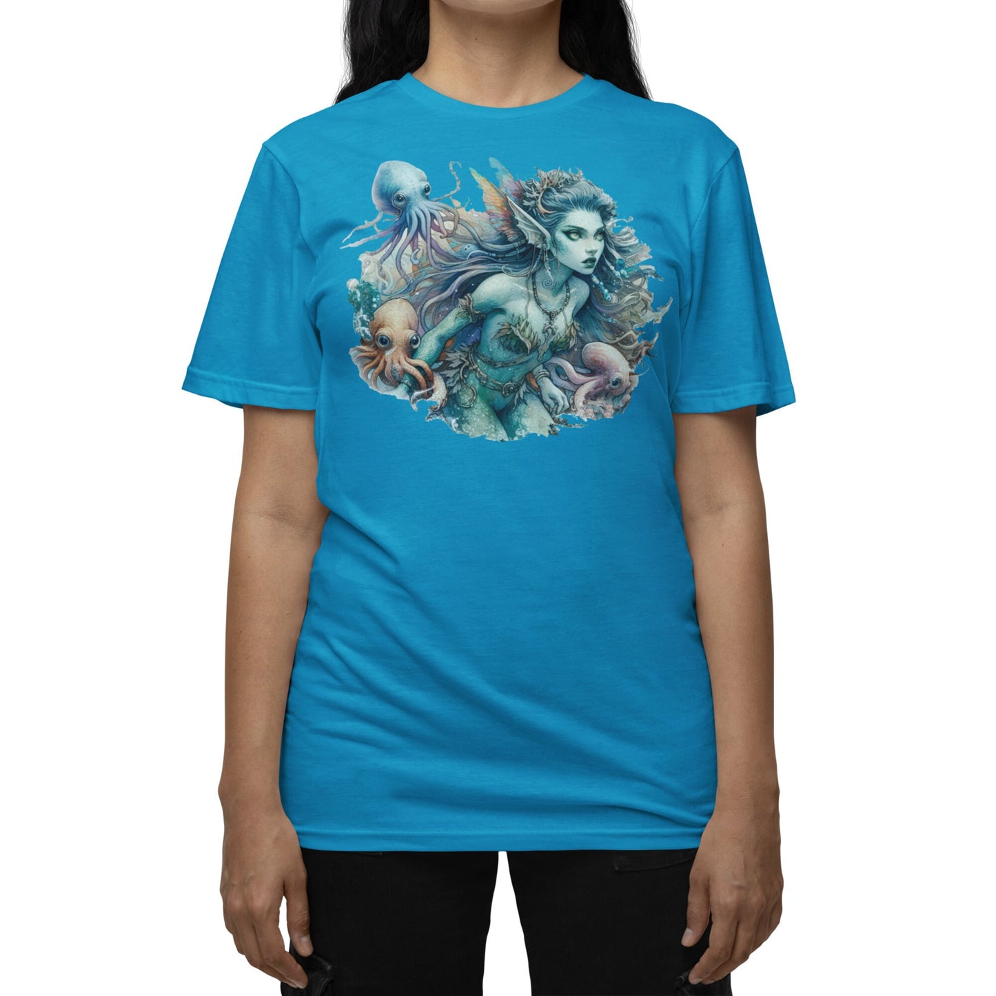 Elfcore Ocean Tee - Dive into Fantasy!  Unisex Elf Lover Shirt for Aquatic Adventures. #ElfcoreFashion #OceanLoverTee"