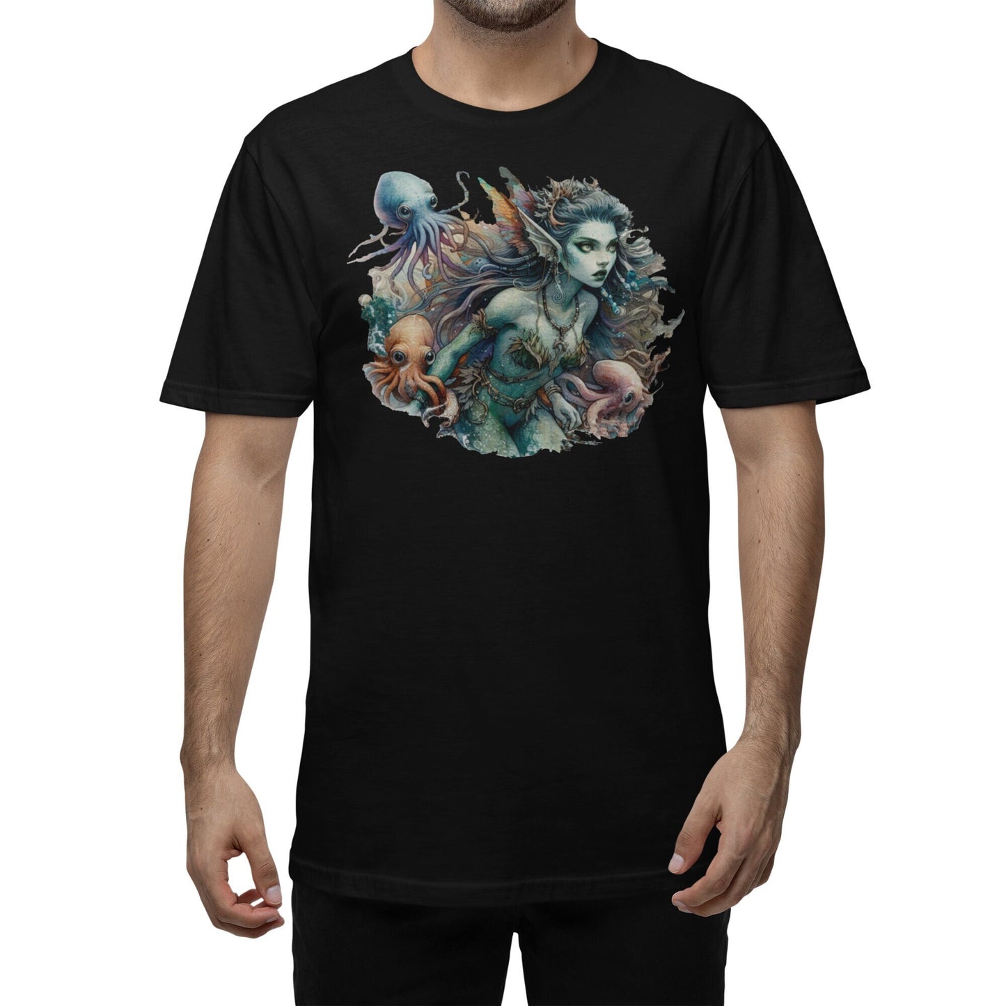 Elfcore Ocean Tee - Dive into Fantasy!  Unisex Elf Lover Shirt for Aquatic Adventures. #ElfcoreFashion #OceanLoverTee"