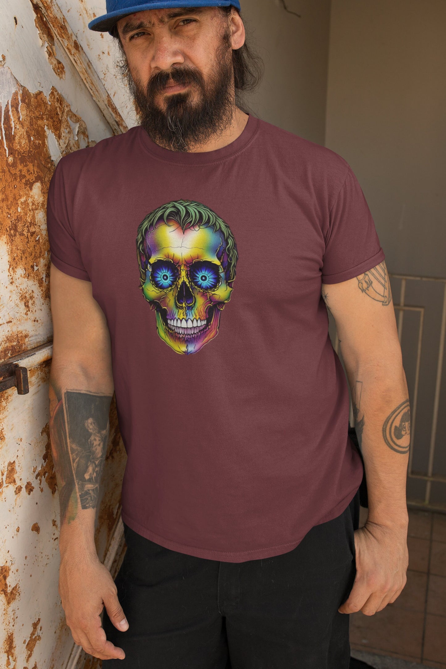 Skull T-Shirt Goth T Shirt Gothic TEE  Gift For Gothic People  Goth Shirt  Funny Skull TShirt  Skeleton Lover Gift Rainbow Skull Top