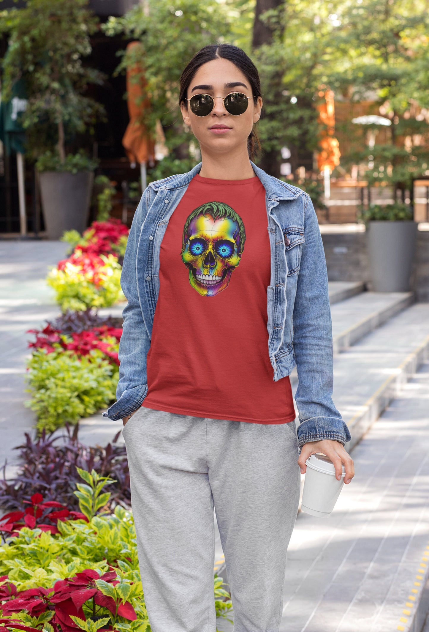 Skull T-Shirt Goth T Shirt Gothic TEE  Gift For Gothic People  Goth Shirt  Funny Skull TShirt  Skeleton Lover Gift Rainbow Skull Top