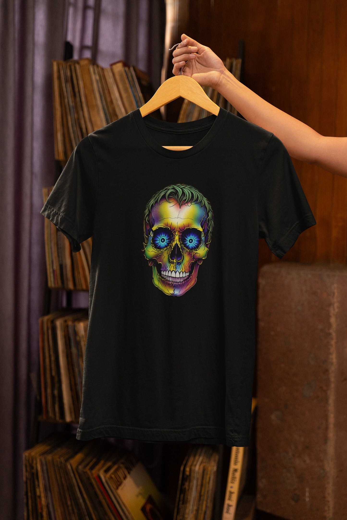 Skull T-Shirt Goth T Shirt Gothic TEE  Gift For Gothic People  Goth Shirt  Funny Skull TShirt  Skeleton Lover Gift Rainbow Skull Top