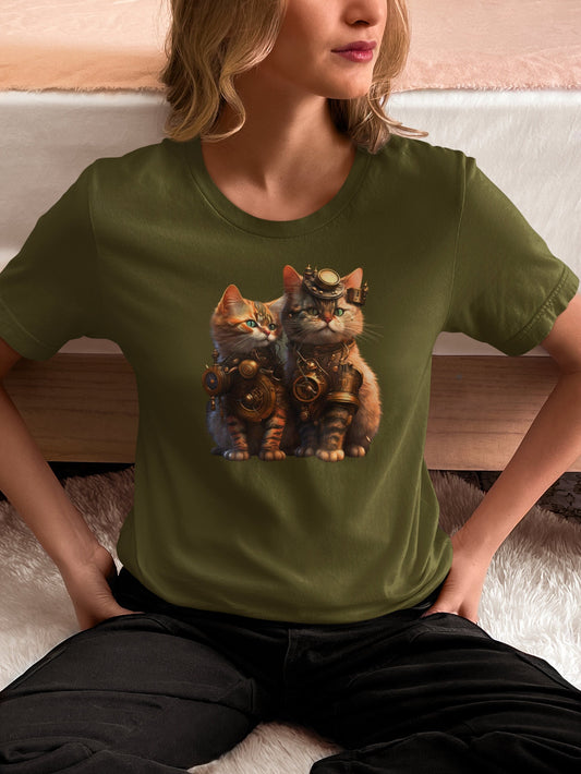 Steampunk Cat T-Shirt Cat T-Shirt Steampunk Shirt Steampunk Lover Gift Idea Unisex T-shirt Cat Lover Shirt Cat Mom Cat Dad