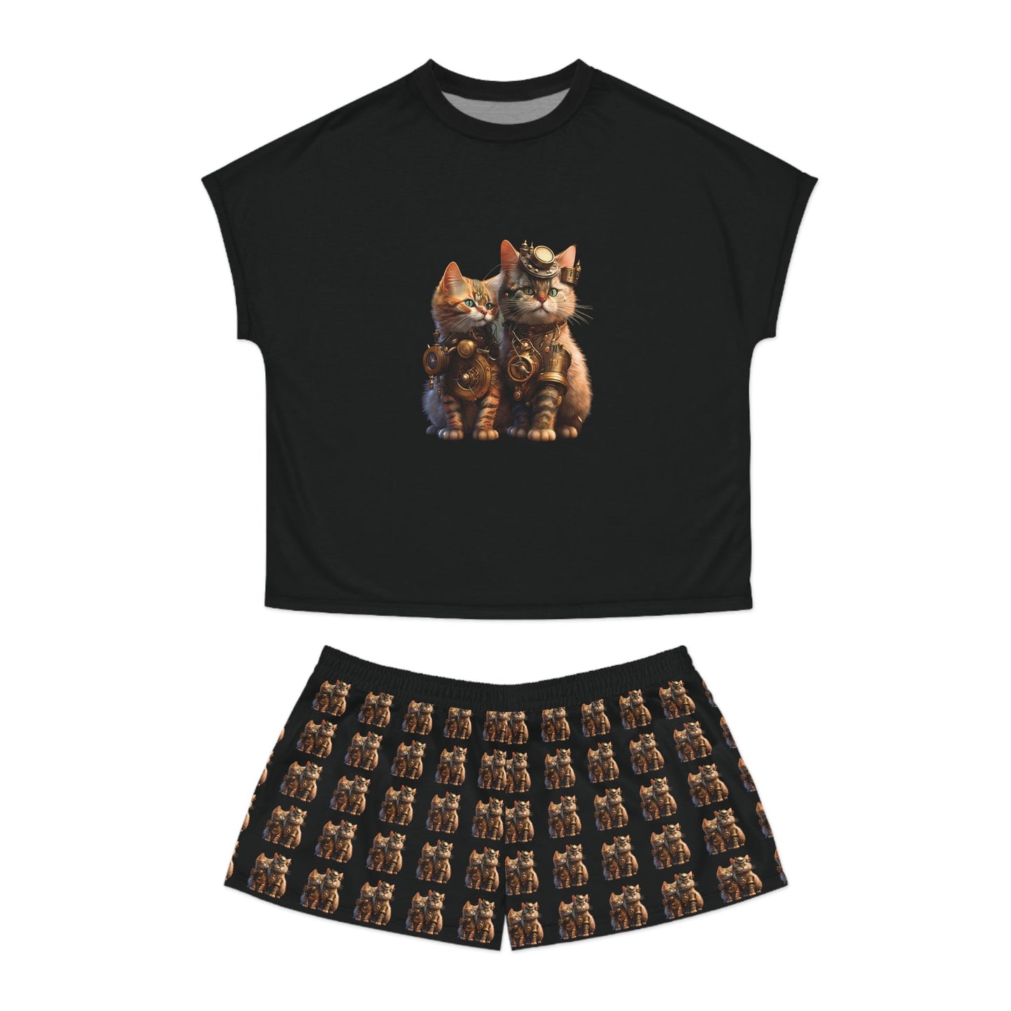 Steampunk Cat Pajama Cute Cat PJ  SteamPunk Cats Gifts For Cat Lover Cat people TEE Gift For Cat Mom Cute PJ Cute Cat Gift Women's Pajama