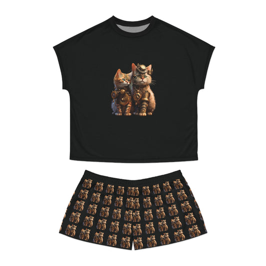 Steampunk Cat Pajama Cute Cat PJ  SteamPunk Cats Gifts For Cat Lover Cat people TEE Gift For Cat Mom Cute PJ Cute Cat Gift Women's Pajama