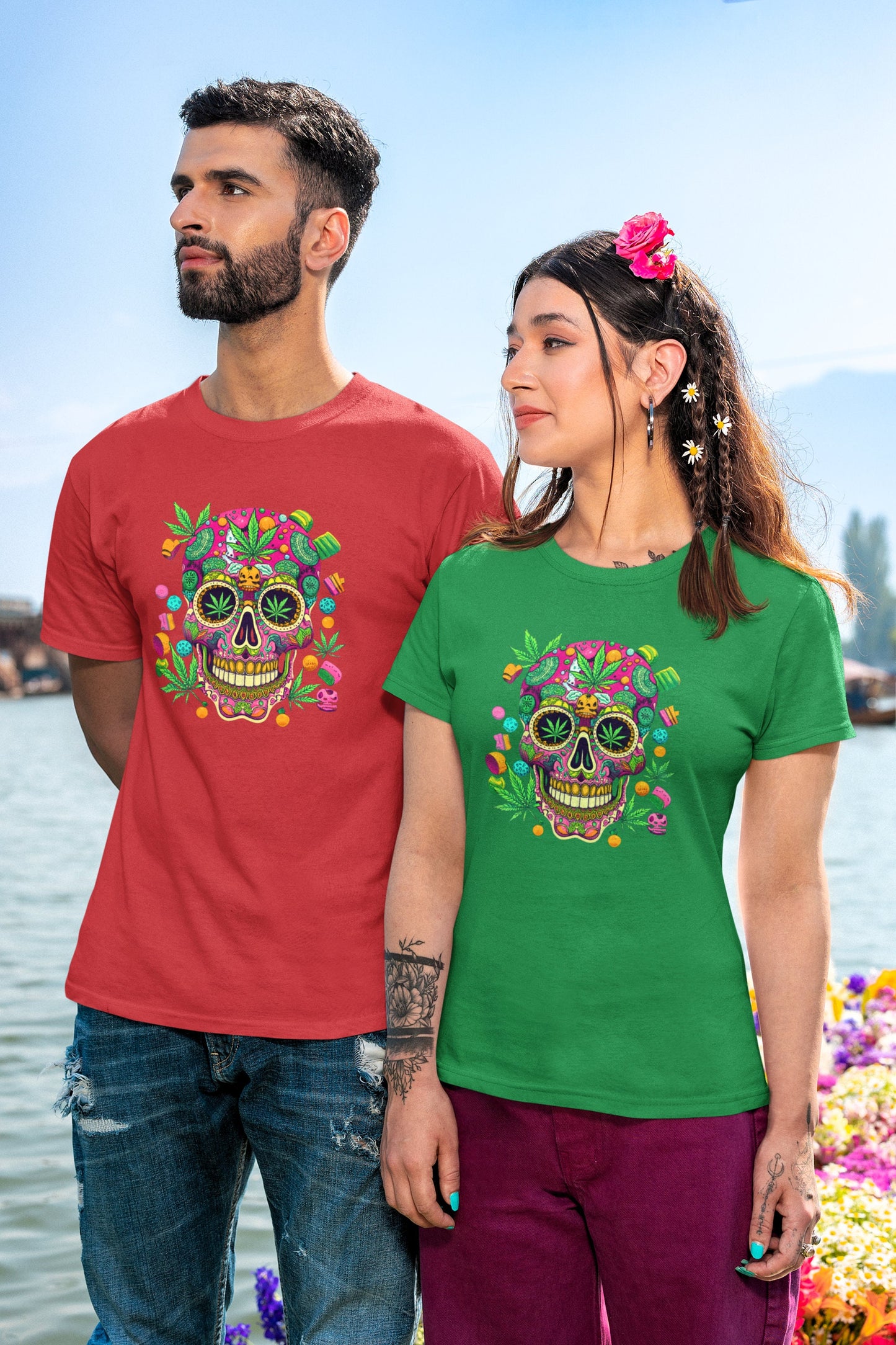 Candy Skull T-Shirt Skull T-Shirt Cannabis T-shirt Cannabis Shirt Pot Shirt Stoner Shirt Cannabis Candy T-Shirt