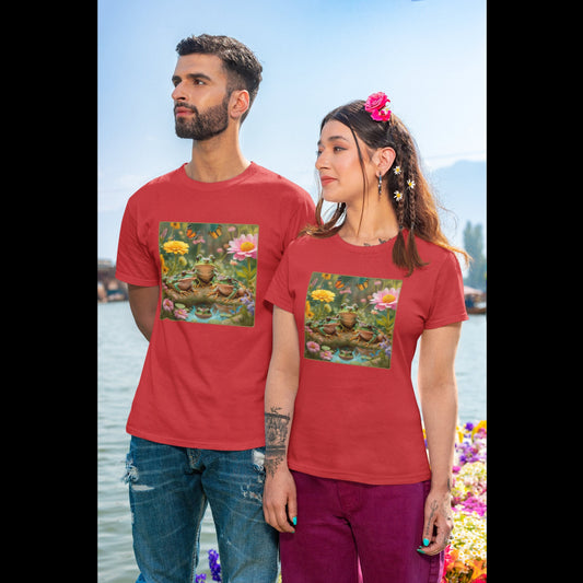 Frog T-shirt Frog Shirt Unisex  Short Sleeve Cotton T-shirt Cute Frog Shirt